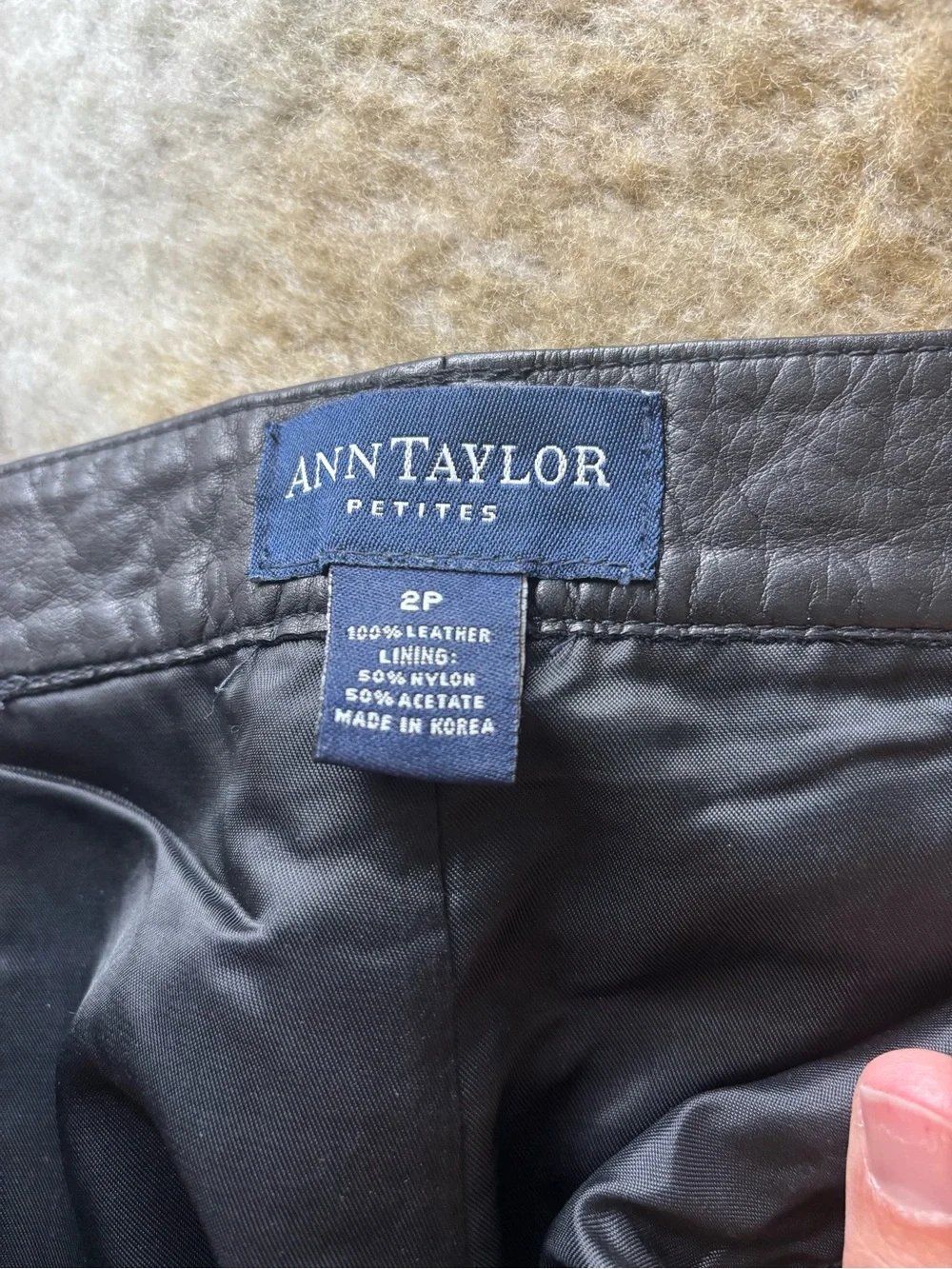 Vintage 90s Ann Taylor Petites 100% Leather Pants Black Straight Leg Size 2P